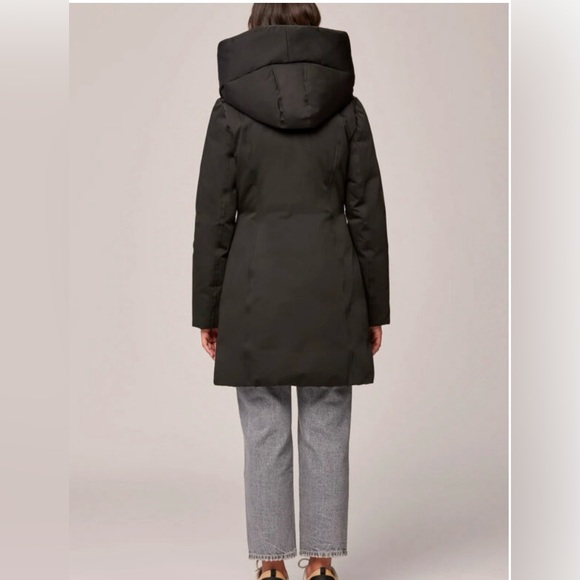 Soia and Kyo sz small down jacket with hood in a charcoal black/dark grey - Picture 11 of 11